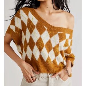 Free People Tiger Eye Through The Motions Vest.